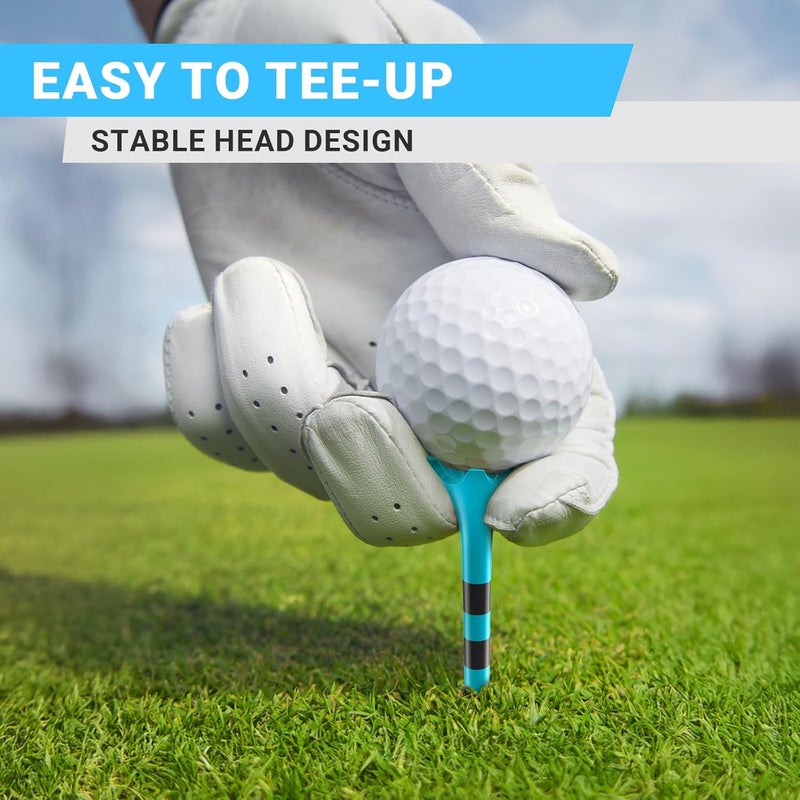 Full Choice Professional Plastic Golf Tees 100 Pack (3-1/4" or 2-3/4"), Enhanced Durability & Stability, Engineered to Minimize Friction and Side Spin - Image 5